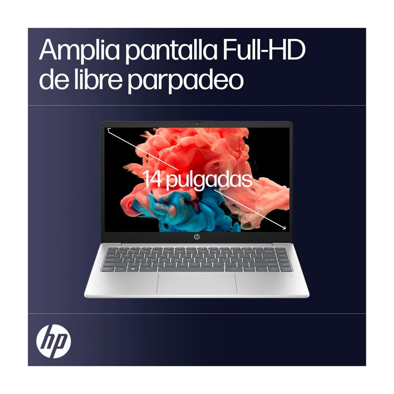 HP Laptop 14" FHD, Intel Core Ultra 5 125H, 16GB RAM, 512GB SSD, Lector de Huellas, Windows 11 Home | Plateado