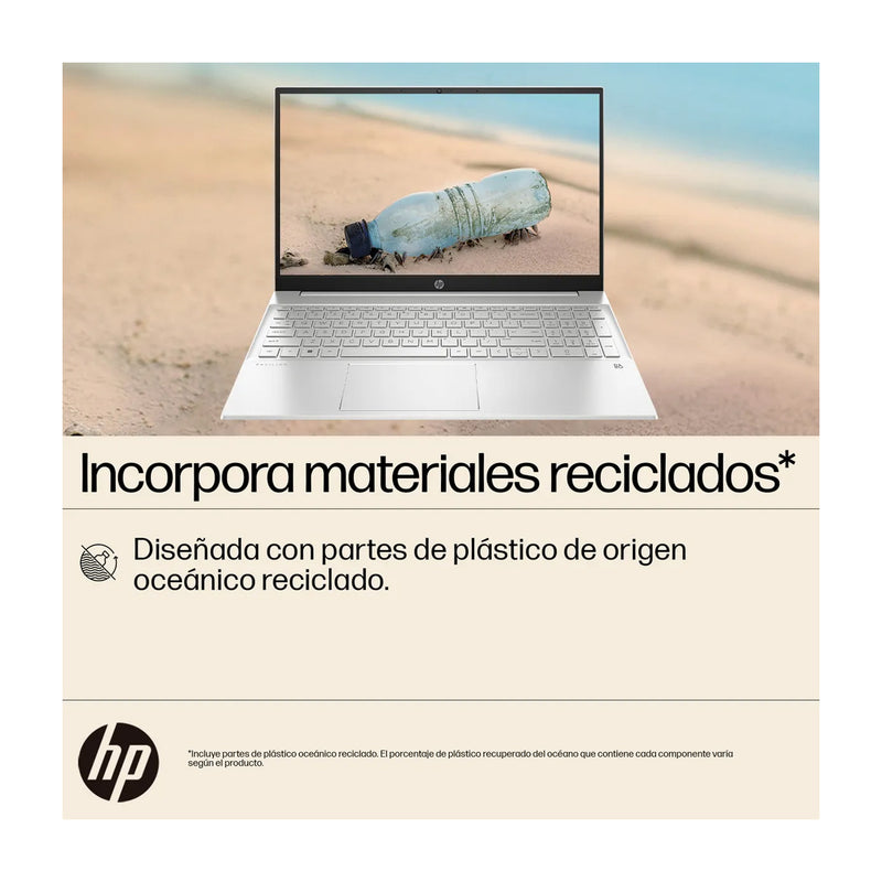 HP Pavilion Laptop 15.6" FHD, AMD Ryzen 7 7730U, 16GB RAM, 512GB SSD, AMD Radeon, Audio B&O, Windows 11 Home | Plateado