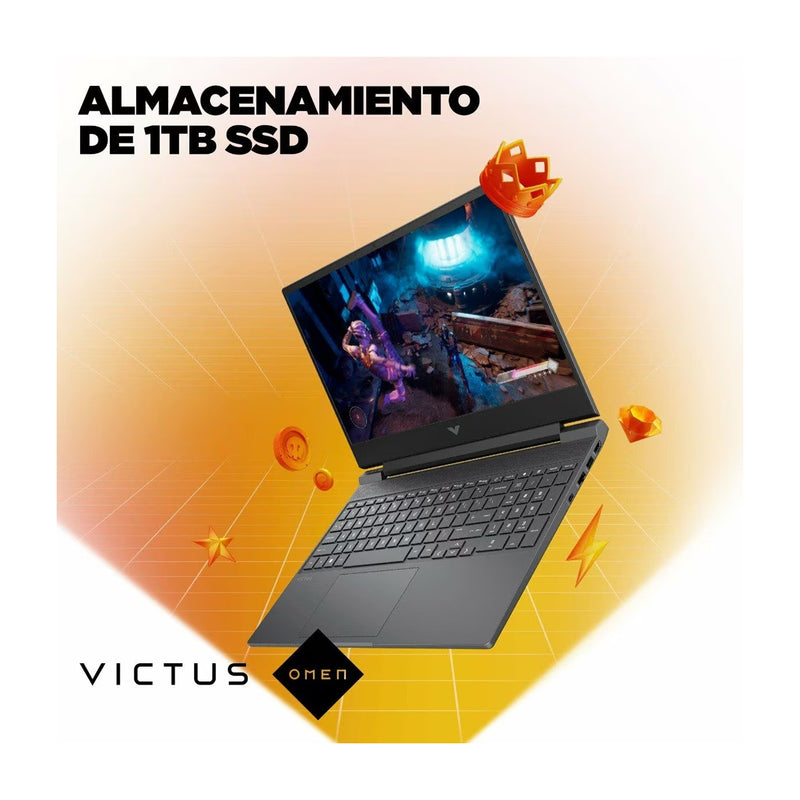 HP Victus Laptop Gaming 15.6" FHD 144Hz, AMD Ryzen 7 8845HS, 16GB RAM, 1TB SSD, NVIDIA GeForce RTX 3050 6GB, Audio B&O, Windows 11 Home | Negro