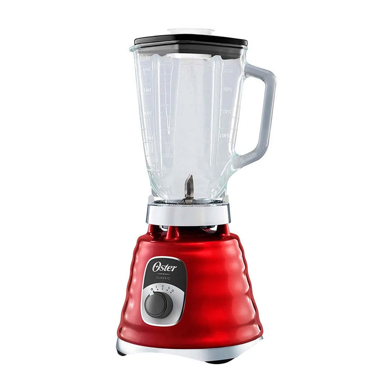 Oster Classic Licuadora de 3 Velocidades | Boroclass | All-Metal Drive | 1.25L | 1000W | Rojo