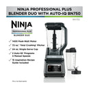 Ninja Professional Plus Duo Licuadora / Extractor de Nutrientes de 3 Velocidades | Auto IQ | Tecnología Total Crushing | Pulso | 0.71L & 2.1L | 1400W | Gris Negro