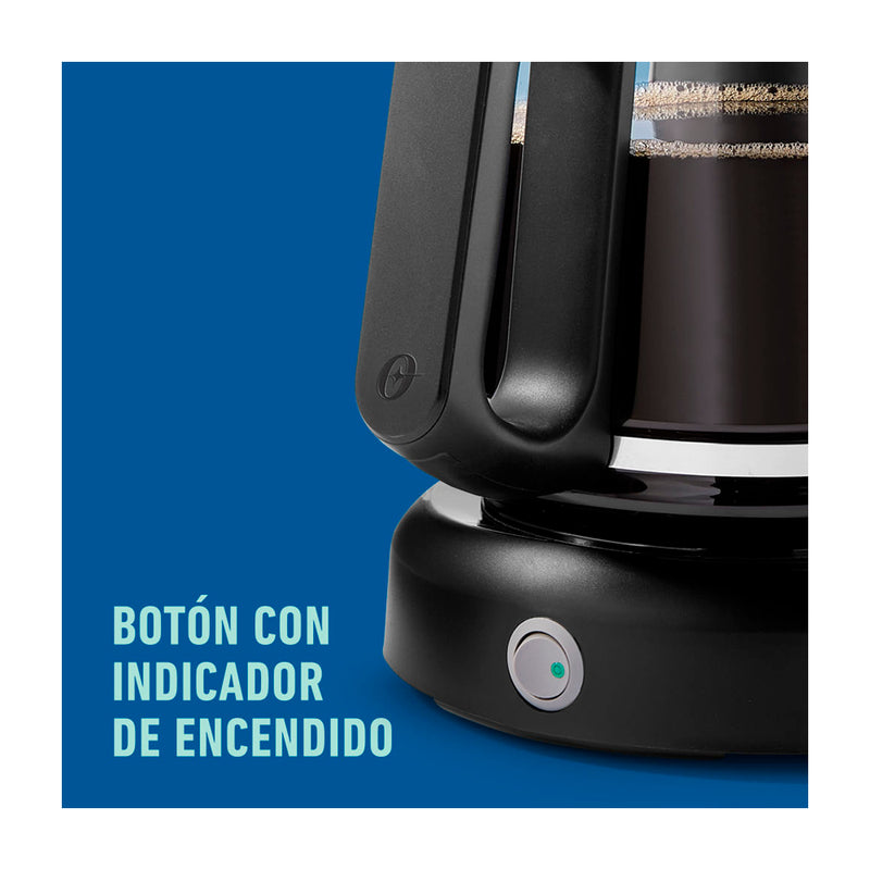 Oster Cafetera de 12 Tazas | Filtro Permanente Lavable | Pausa y Servir | Negro