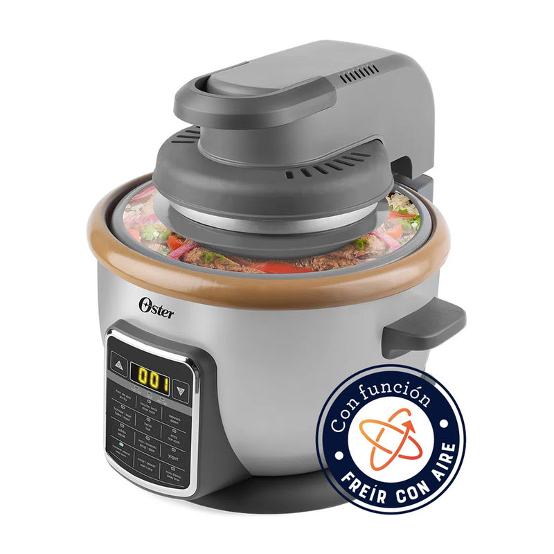 Oster Olla Arrocera Multifuncional 10-en-1 de 2.2L | 10 Funciones | Freidora de Aire | Bioceramic | Interior Antiadherente Extraible