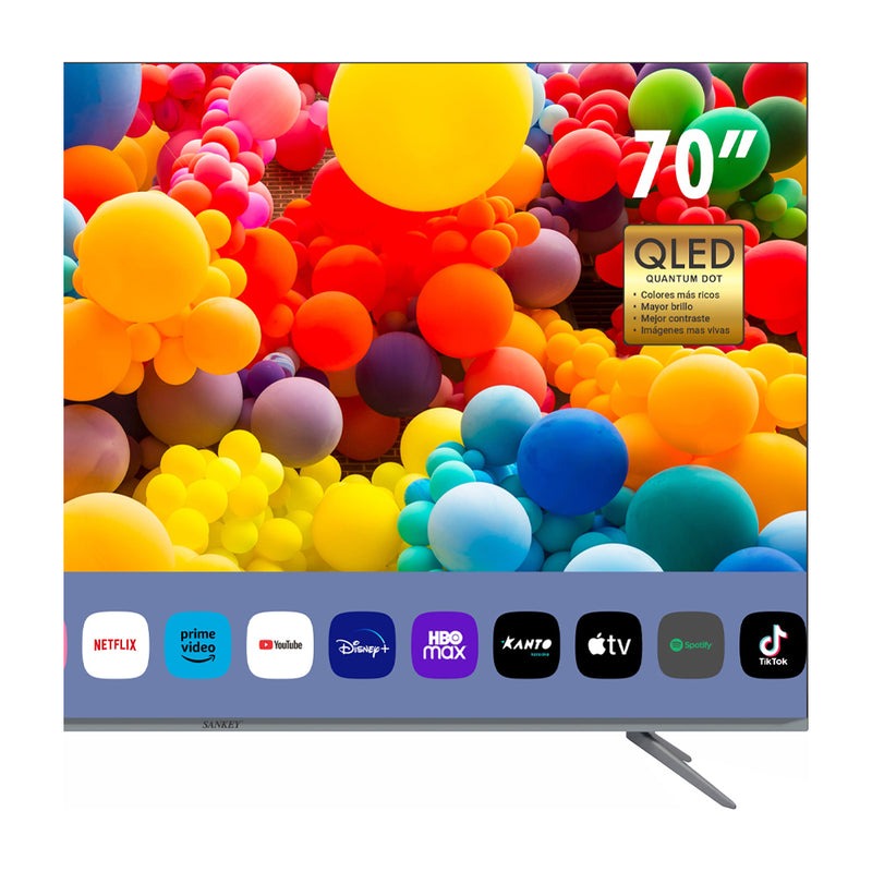 Sankey Televisor QLED Ultra HD 4K HDR Smart de 70" | Procesador Quad Core 4K | Quantum Dot | Frameless Design | Ultra Slim | Web OS