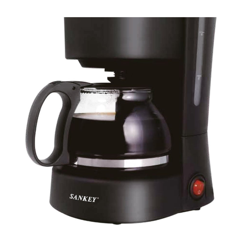 Sankey Cafetera de 6 Tazas | Filtro Lavable Permanente | Canasta Removible | Negro