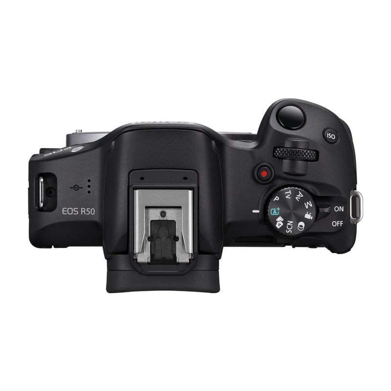 Canon Content Creator Kit | EOS R50 Cámara Digital Mirrorless con Lente 18-45mm IS STM, Stereo Mic, Tripod Grip