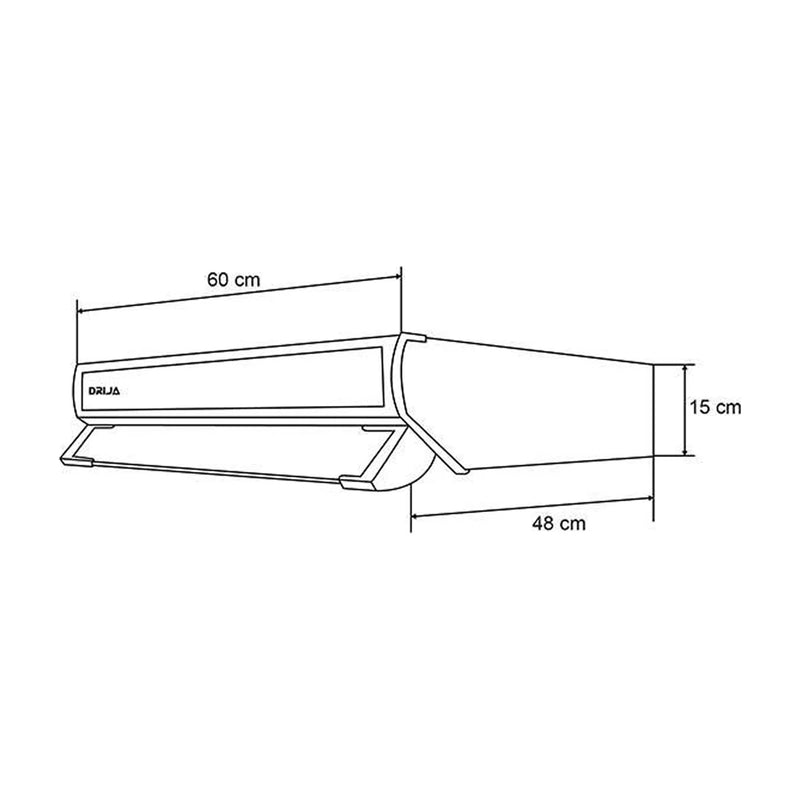 Drija Compatto 60 Acero Extractor de Grasa | Tipo Compacto | 3 Velocidades | 1 Filtro de Carbón | 2 Filtros de Acero inoxidable | 260m3/H | Acero