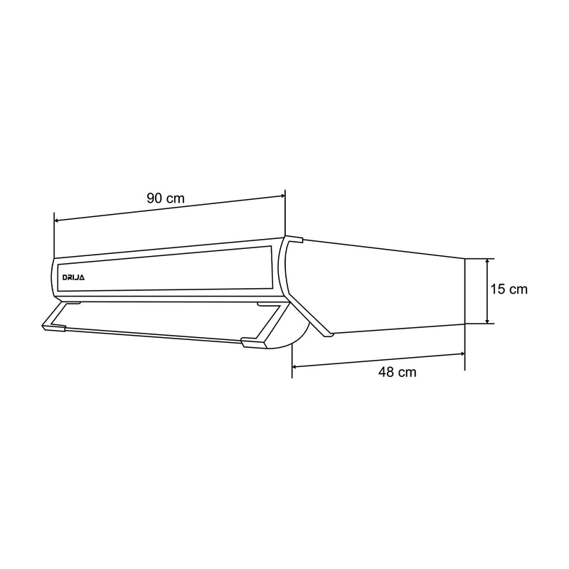 Drija Compatto 90 Acero Extractor de Grasa | Tipo Compacto | 3 Velocidades | 1 Filtro de Carbón | 3 Filtros de Acero inoxidable | 260m3/H | Acero