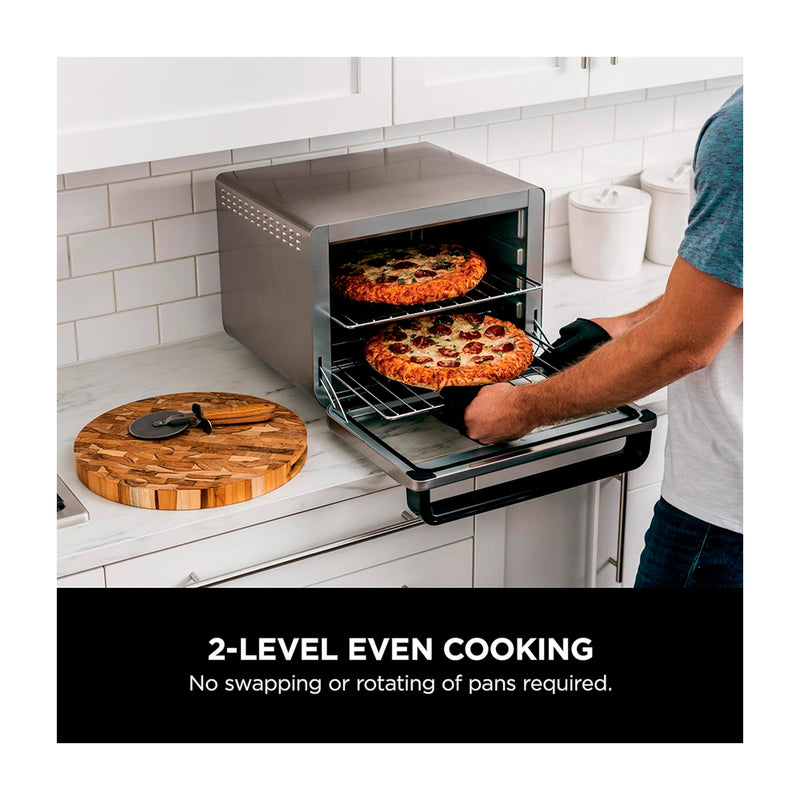 Ninja Foodi Smart XL Pro Horno Eléctrico 10-en-1 | Digital | Freidora de Aire | True Surround Convection | Capacidad XL | 1800W | Negro Plateado