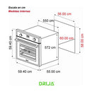 Drija Europa 60 Gas Horno Multifuncional Empotrable a Gas | Puerta de Triple Vidrio | 250°C