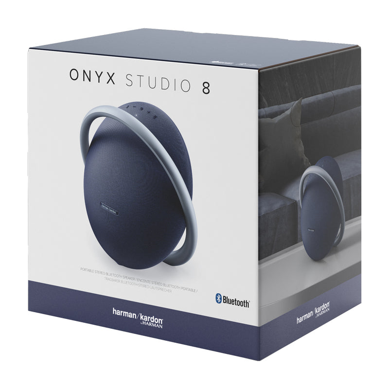 Harman Kardon Onyx Studio 8 Bocina Portátil Bluetooth | Superior Sound Performance | Diseño Premium | 8H | Azul