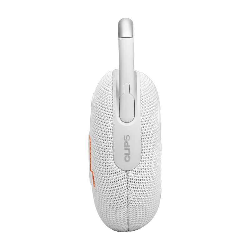 JBL Clip 5 Bocina Portátil Bluetooth Waterproof | Mosquetón | 12H | IP67 | Blanco