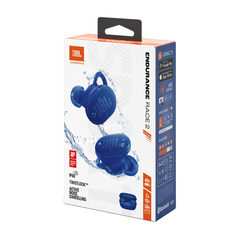 JBL Endurance Race 2 True Wireless Audífonos Inalámbricos Bluetooth Deportivos Waterproof | Azul