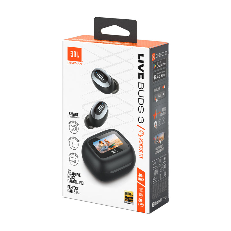 JBL Live Buds 3 True Wireless Audífonos Inalámbricos Bluetooth | True Adaptive Noise Cancelling | Negro