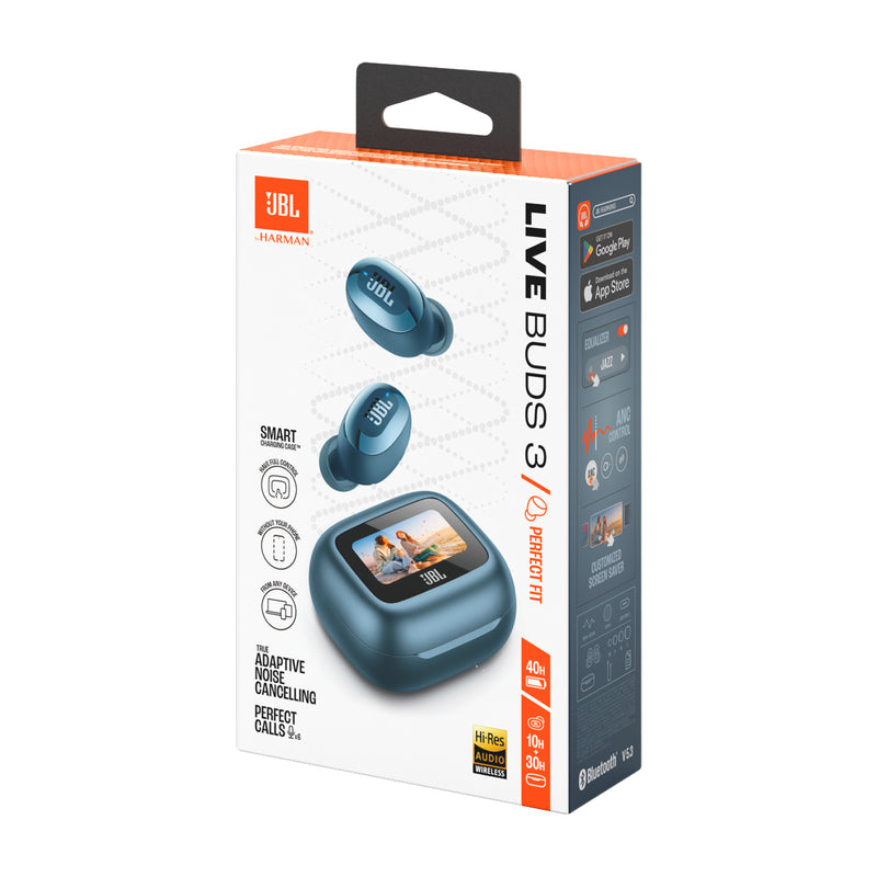 JBL Live Buds 3 True Wireless Audífonos Inalámbricos Bluetooth | True Adaptive Noise Cancelling | Azul