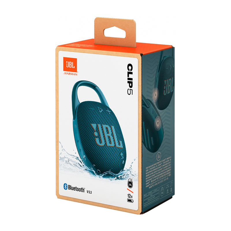 JBL Clip 5 Bocina Portátil Bluetooth Waterproof | Mosquetón | 12H | IP67 | Azul