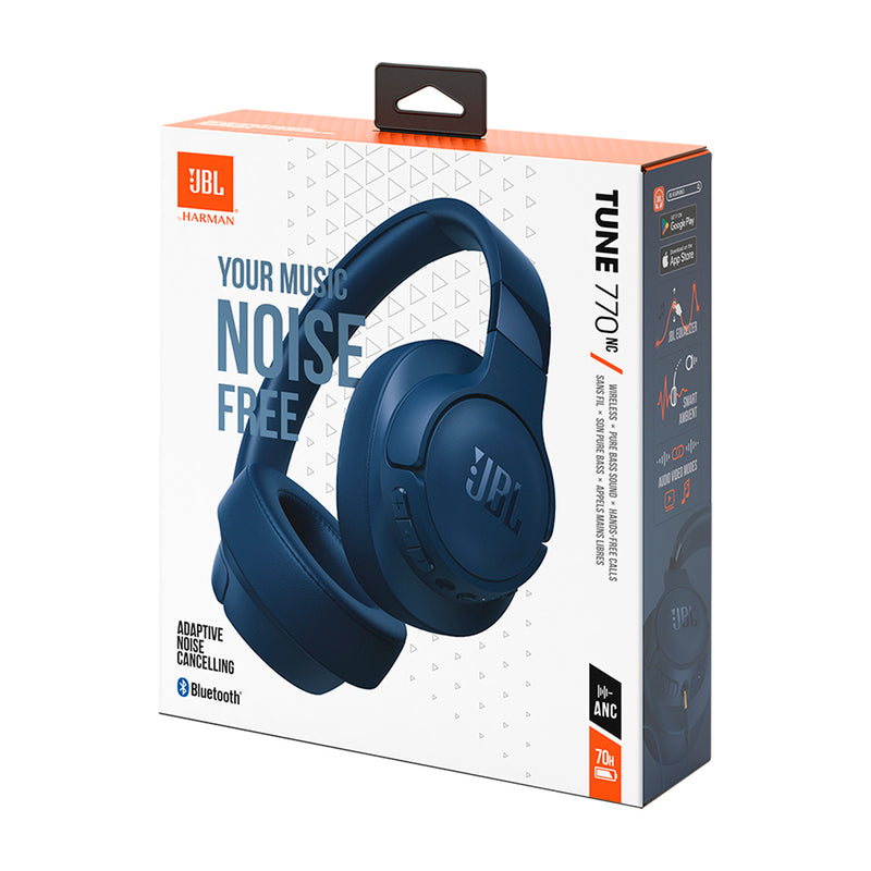 JBL Tune 770NC Audífonos Inalámbricos Bluetooth Over-Ear | Adaptive Noise Cancelling | Azul