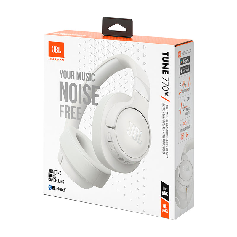 JBL Tune 770NC Audífonos Inalámbricos Bluetooth Over-Ear | Adaptive Noise Cancelling | Blanco