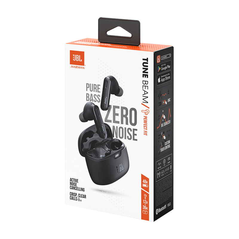 JBL Tune Beam True Wireless Audífonos Inalámbricos Bluetooth | Active Noise Cancelling | Negro