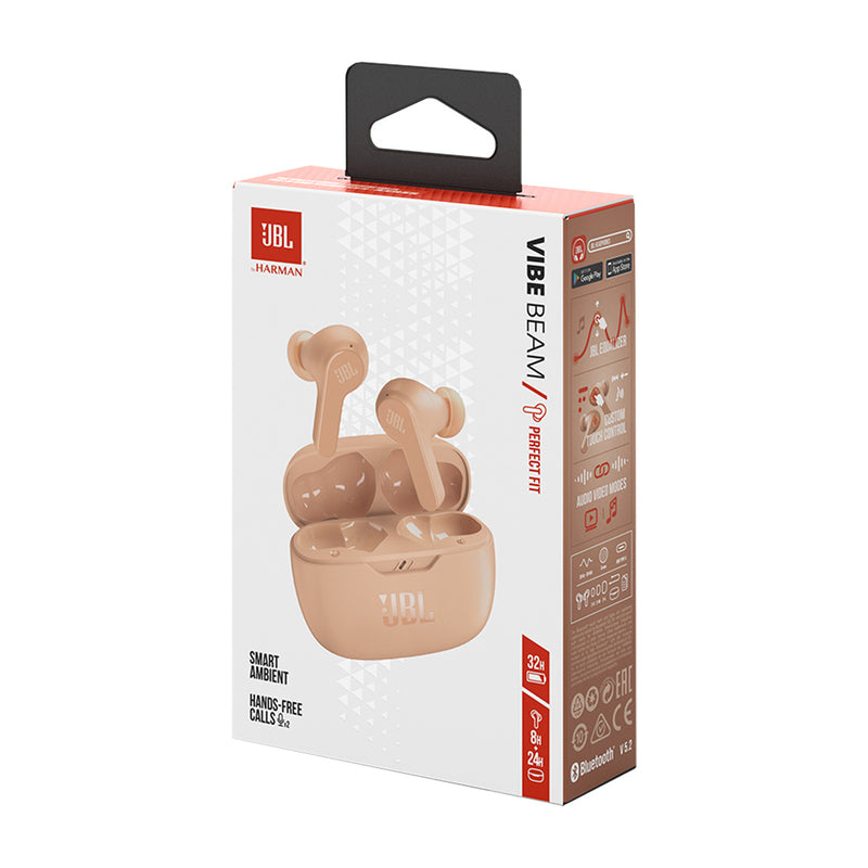 JBL Vibe Beam True Wireless Audífonos Inalámbricos Bluetooth | Beige