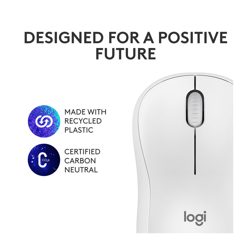 Logitech M240 Mouse Inalámbrico Silencioso | Bluetooth | Blanco