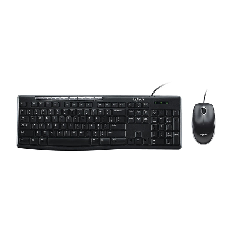 Logitech MK200 Teclado & Mouse | Plug & Play | Accesos Directos | A Prueba de Salpicaduras | Negro