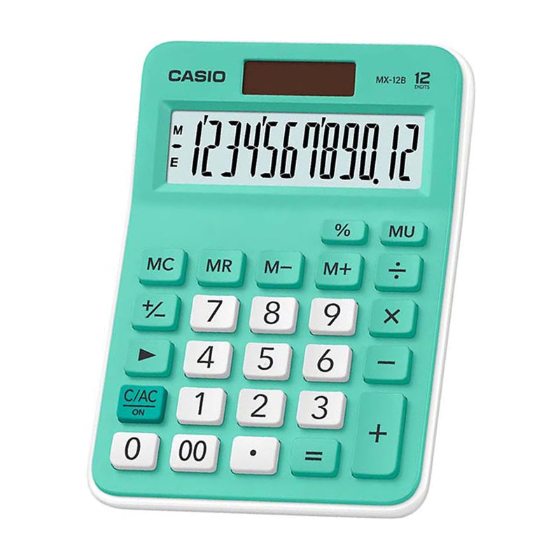 Casio Calculadora de 12 Digitos | Portátil | Batería Solar | Verde