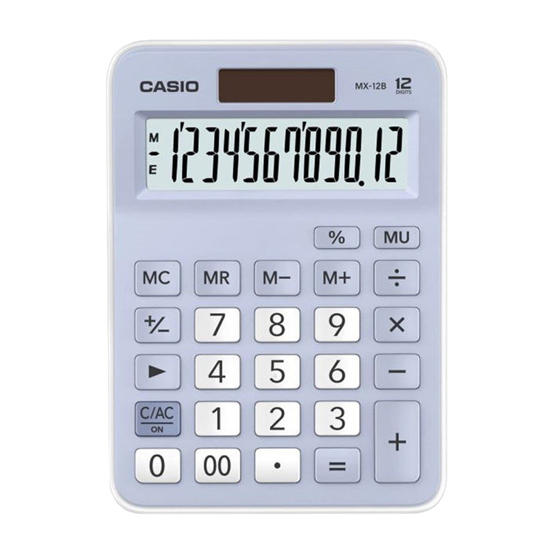 Casio Calculadora de 12 Digitos | Portátil | Batería Solar | Azul