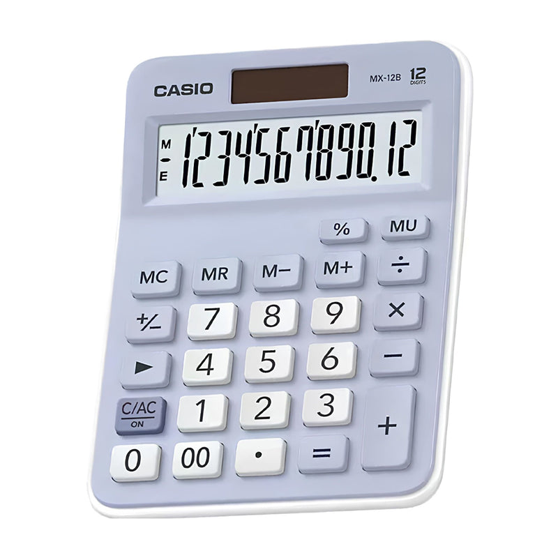 Casio Calculadora de 12 Digitos | Portátil | Batería Solar | Azul