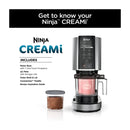 Ninja Creami Máquina para hacer Helado 7-en-1 | Tecnología Creamify | Creameriser System | Negro Plateado