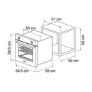 Drija Oceania 60 Black Gas Horno Multifuncional Empotrable a Gas | Puerta de Doble Vidrio | 250°C