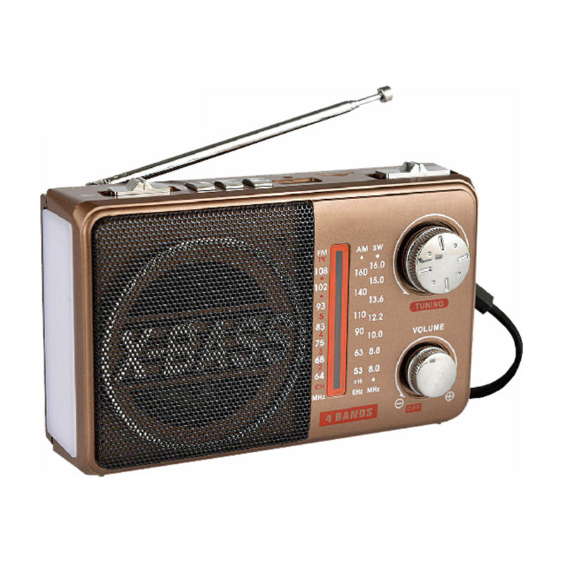 Sankey Radio Portátil | Sintonización FM | Correa Portable | Bluetooth | Marrón