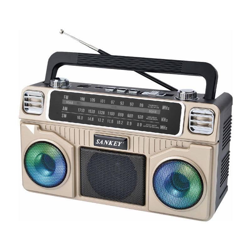 Sankey Radio Portátil | Sintonización FM | Asa Portable | Bluetooth | Dorado