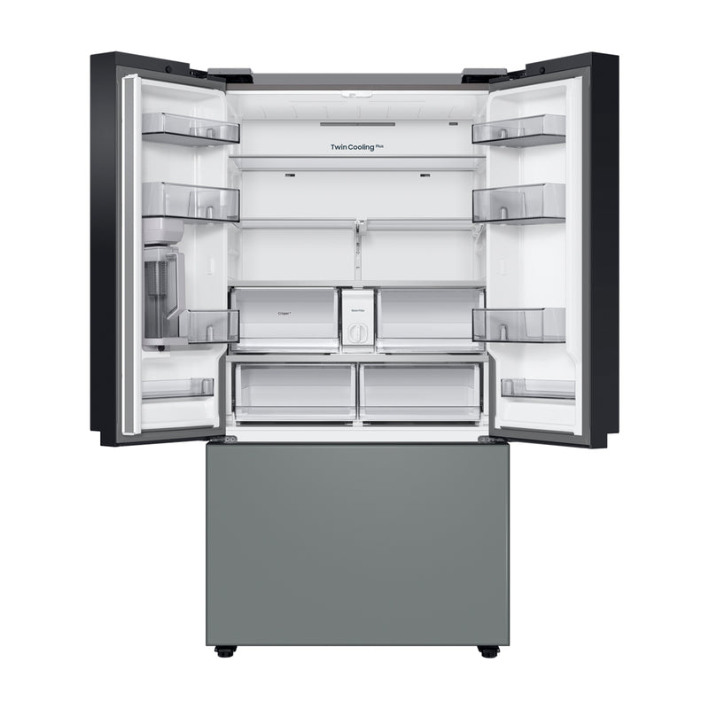 Samsung BESPOKE Refrigeradora French Door Digital Inverter de 3 Puertas | Twin Cooling Plus | Dual Ice Maker | Auto Filling Pitcher | 23.9p3 | Clean White Satin Gray