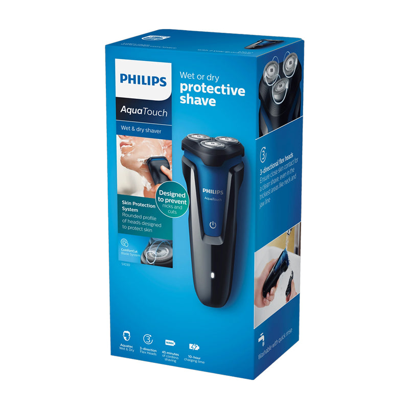 Philips AquaTouch Serie 1000 Afeitadora Eléctrica Inalámbrica | Seco y Húmedo | Flex | AquaTec | 45 Minutos de Uso