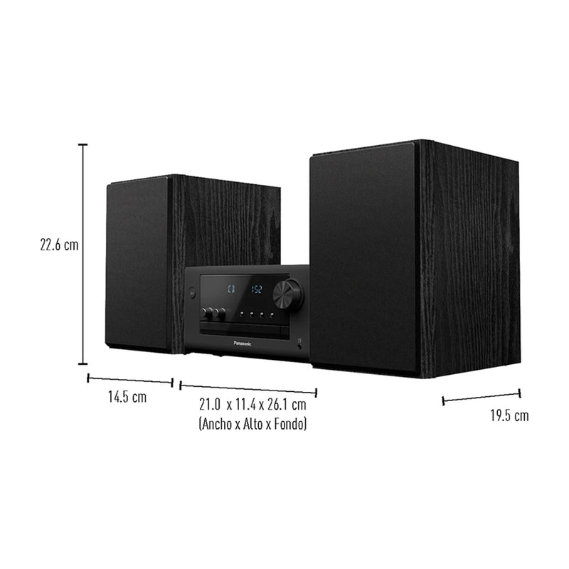 Panasonic Equipo de Sonido Minicomponente | 80W | Sound Remastering | Bluetooth