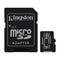 Kingston Memoria Micro SDXC de 512GB + Adaptador | UHS-I | V30 | U3 | Clase 10 | 100MB/s