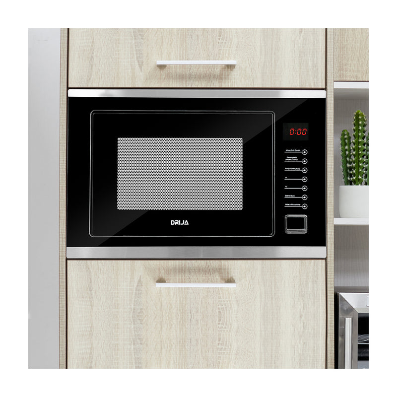 Drija Sorrento 25L Black Microondas Empotrable de 900W | 0.9p3 | Cocción Grill | Sistema de Bloqueo Infantil