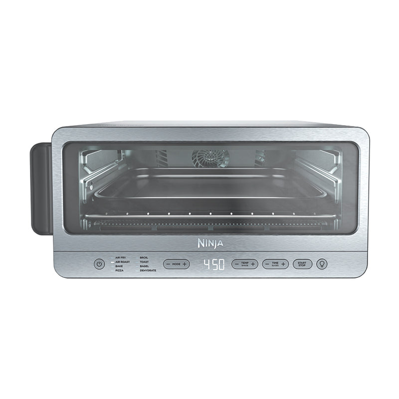 Ninja Flip Horno Eléctrico 8-en-1 | Digital | Freidora de Aire | Convección | Tecnología Oven Crisp | Abatible | 1800W | Plateado