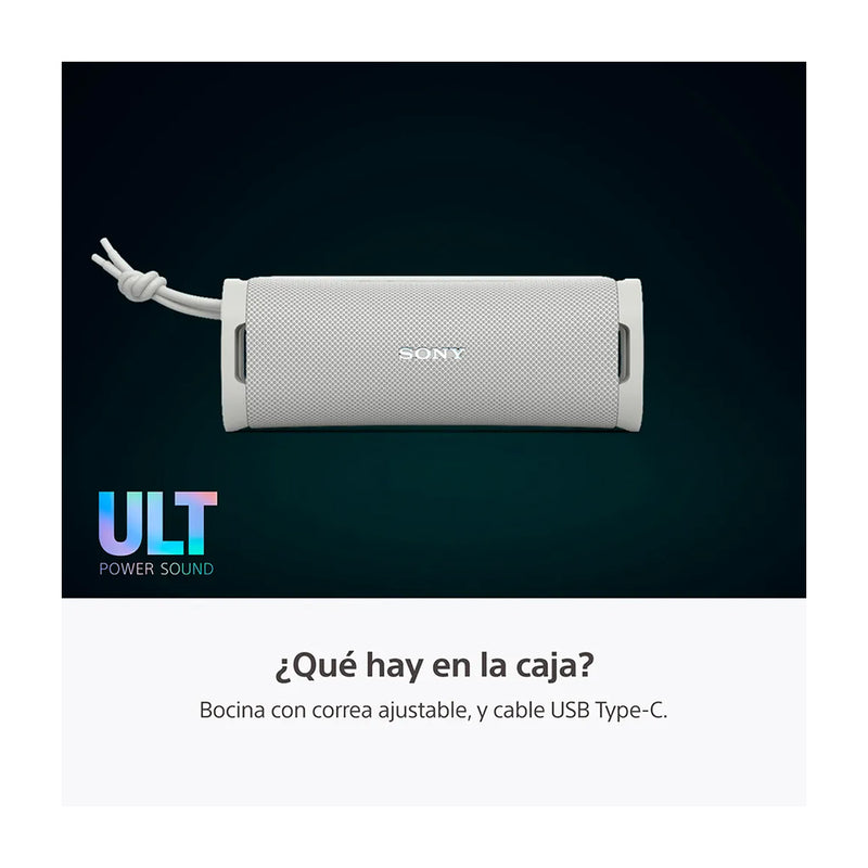 Sony ULT FIELD 1 Bocina Portátil Bluetooth Waterproof | ULT Bass | 12H | IP67 | Blanco