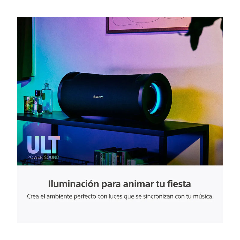 Sony ULT FIELD 7 Bocina Portátil Bluetooth Waterproof | ULT Bass | Luces | 30H | IP67 | Negro