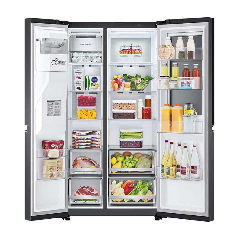 LG Refrigeradora Side By Side InstaView Door-In-Door Linear Inverter | ThinQ | Craft Ice | Linear/Door Cooling | Hygiene Fresh+ | UVNano | Dispensador de Agua y Hielo | 23.8p3 | Negro Matte