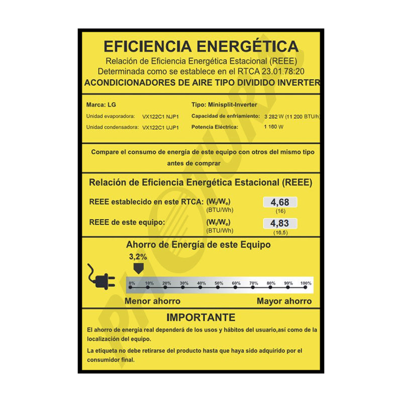 LG Aire Acondicionado Split Dual Inverter 12,000 BTU | DUALCOOL | Rápido Enfriamiento | Modo Silencioso | 220v