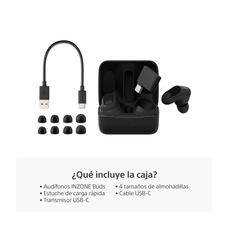 Sony INZONE Buds Gaming True Wireless Audífonos Inalámbricos Bluetooth | Active Noise Cancelling | Negro