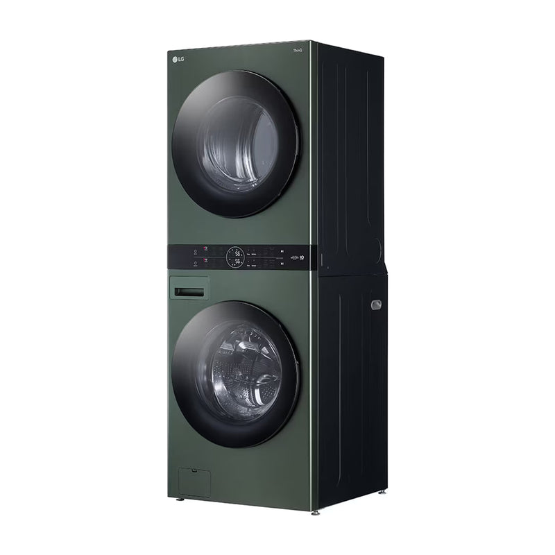 LG WashTower Torre de Lavado a Gas Inverter Direct Drive de Carga Frontal | TurboWash 360 | AI DD | AI ThinQ | 22kg | Verde