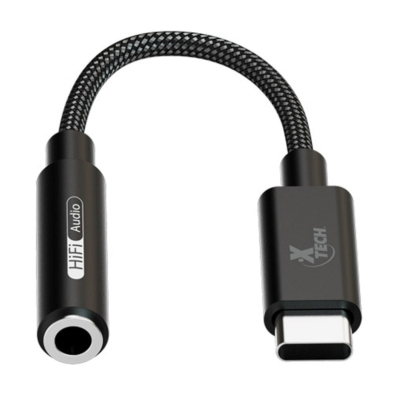 Xtech Adaptador para Audífonos USB C a 3.5mm | Negro