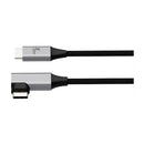 Xtech Cable USB C a USB C en Forma de L | 3.04 Metros | Negro Plateado