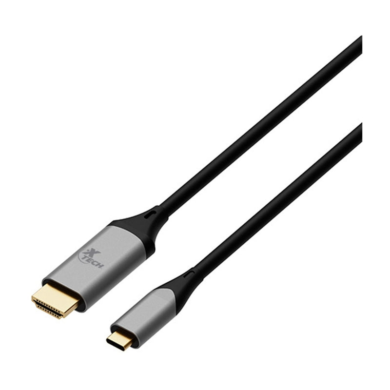 Xtech Cable USB C a HDMI | 1.82 Metros | Negro Plateado