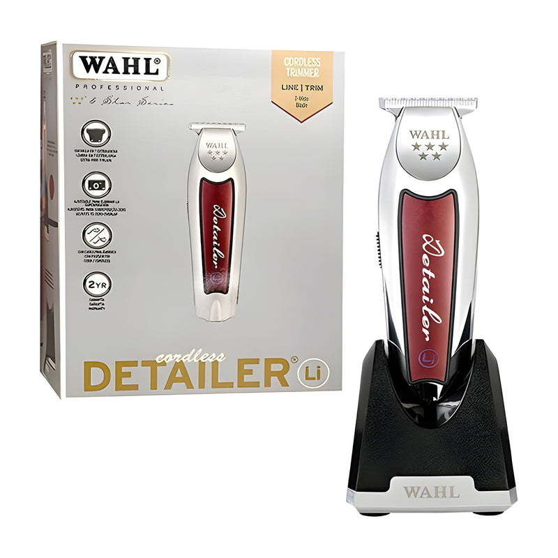 Wahl Professional Detailer Li Cordless 5 Estrellas Recortadora Inalámbrica / Cable | Plateado Rojo