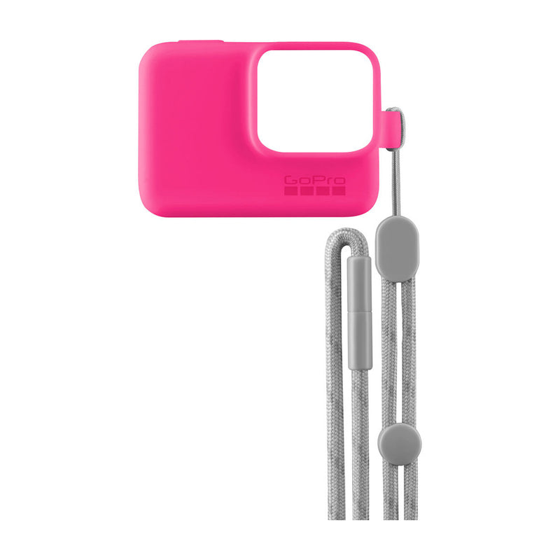 GoPro Silicone Sleeve y Lanyard | Funda y Correa para HERO 7 | Rosado Eléctrico